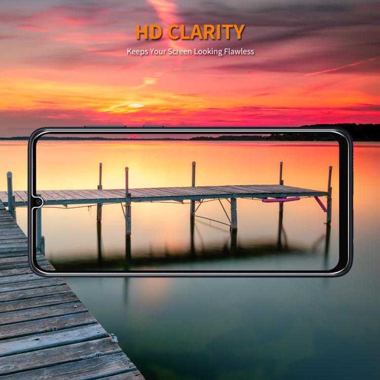Película de vidrio templado ENKAY 9H con borde de arco grande de aluminio y silicio para Redmi 15C 4G de 173,1 mm