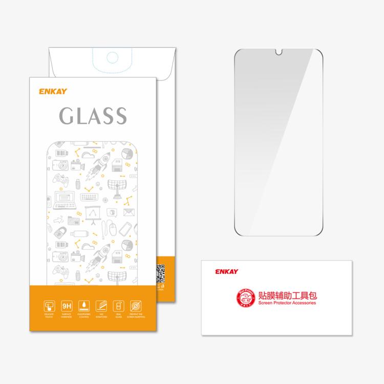 Película de vidrio templado ENKAY 9H con borde de arco grande de aluminio y silicio para Redmi 15C 4G de 173,1 mm