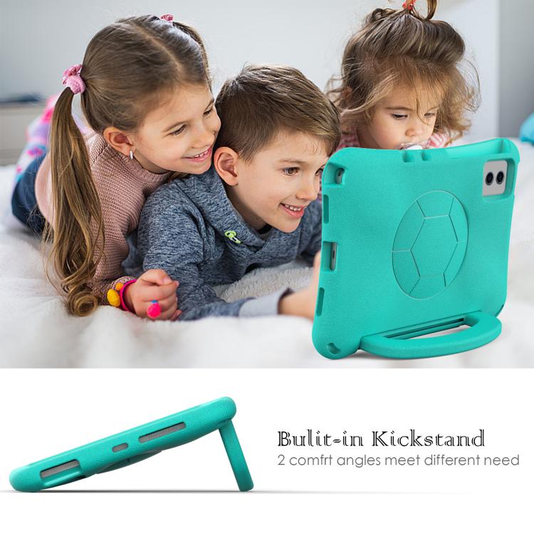 Funda de EVA a prueba de golpes para Xiaomi Redmi SE 11 2025/Pad 2 con asa y forma de balón de fútbol (verde menta)