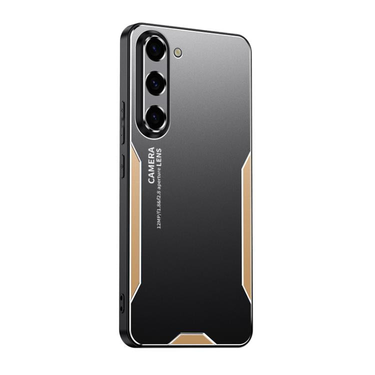 For Samsung Galaxy A17 5G Blade Series TPU Hybrid Metal Phone Case(Gold)