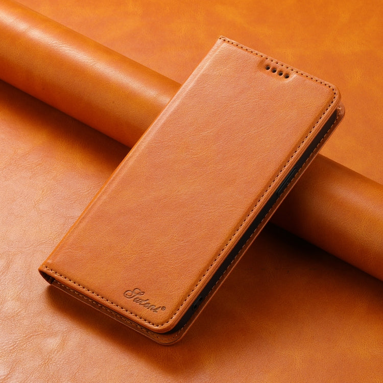 Funda para Samsung Galaxy S22 + 5G Suteni J02 Cuero con Billetera de Cera de Aceite (Caqui)
