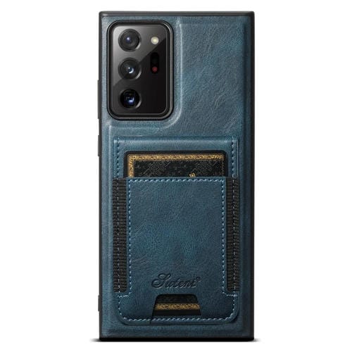 Funda Cuero Desmontable Tipo Billetera Suteni H17 para Samsung Galaxy Note20 Ultra (Azul)