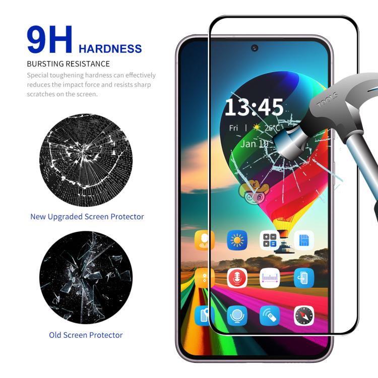 Película de vidrio templado ENKAY de aluminio y silicio de alta densidad con pegamento completo para Infinix Smart 10/10 Plus, 2 unidades
