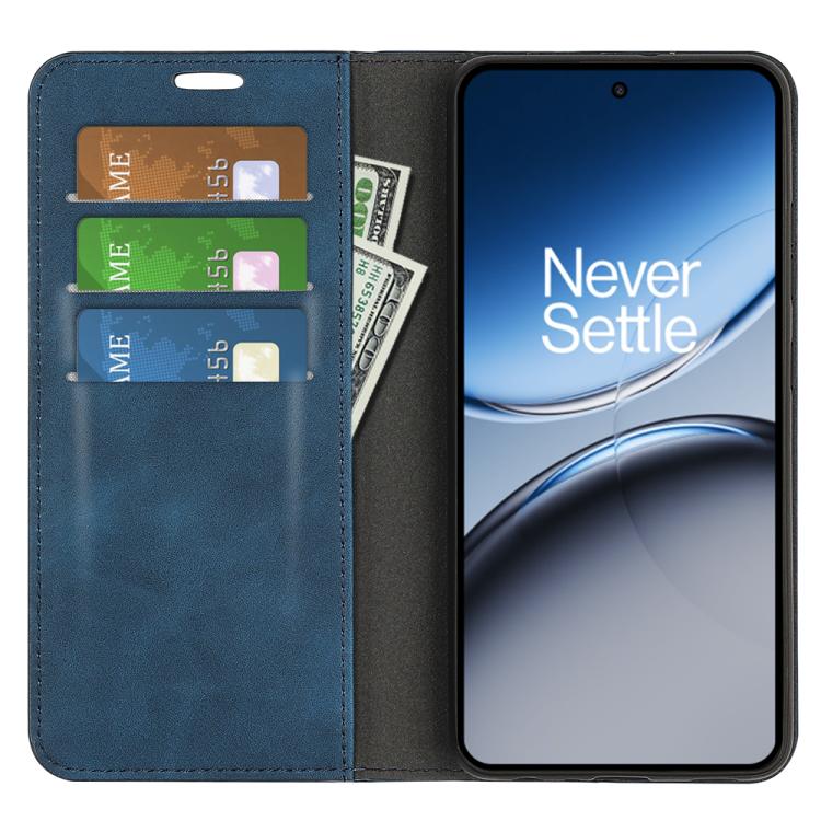 Funda de Cuero con Ventosa Magnética para OnePlus Nord 4 Retro-Skin (Azul Oscuro)