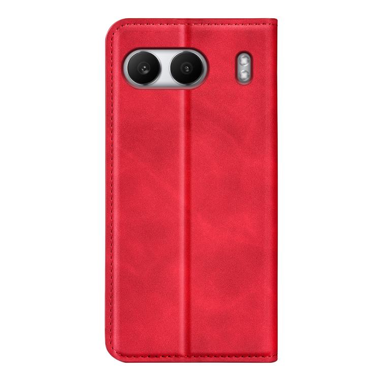 Funda de Cuero con Ventosa Magnética para OnePlus Nord 4 Retro-Skin (Roja)