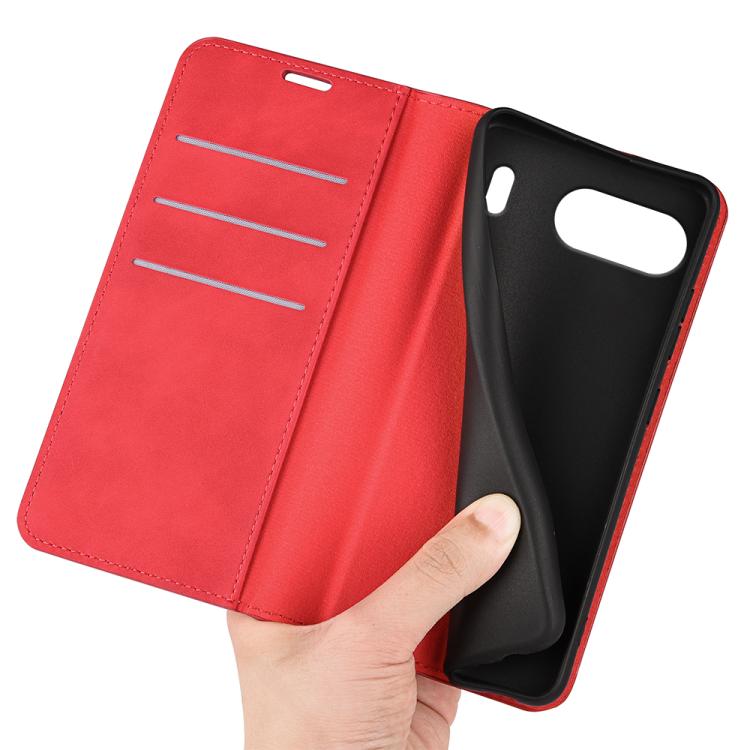 Funda de Cuero con Ventosa Magnética para OnePlus Nord 4 Retro-Skin (Roja)