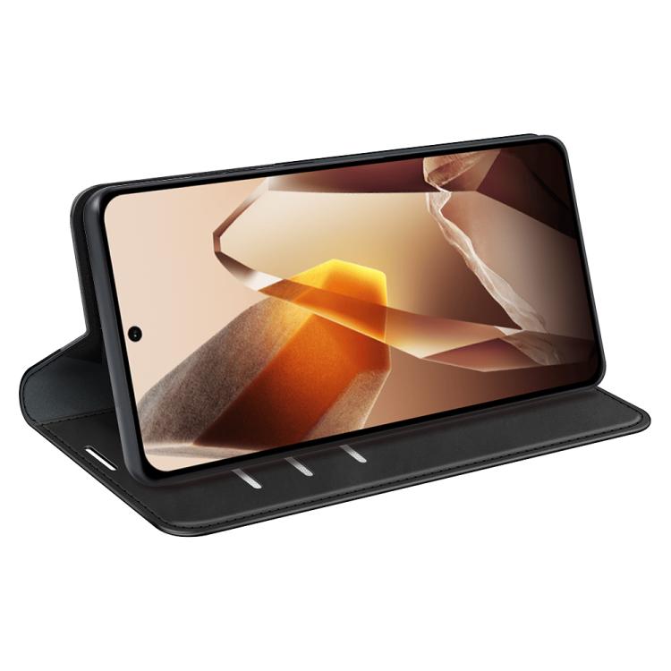 Funda de Cuero con Ventosa Magnética para OnePlus 13 Retro-Skin (Negra)
