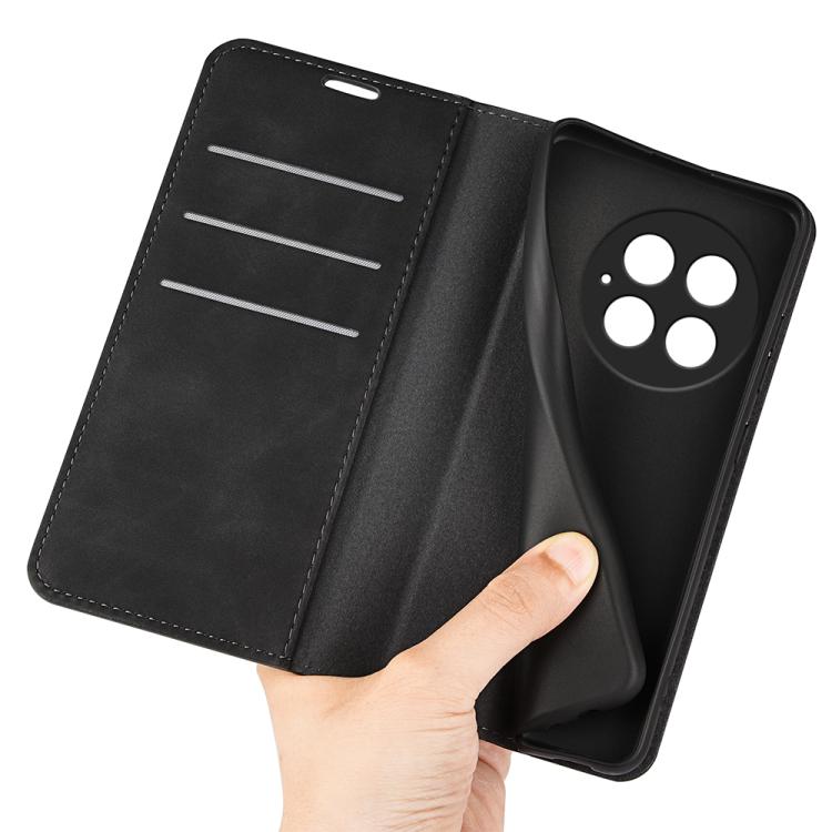 Funda de Cuero con Ventosa Magnética para OnePlus 13 Retro-Skin (Negra)