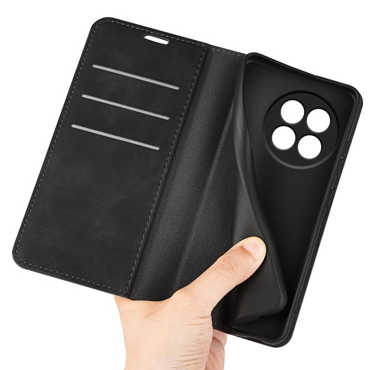 Funda de Cuero con Ventosa Magnética para OnePlus Ace 5 Pro Retro-Skin (Negra)