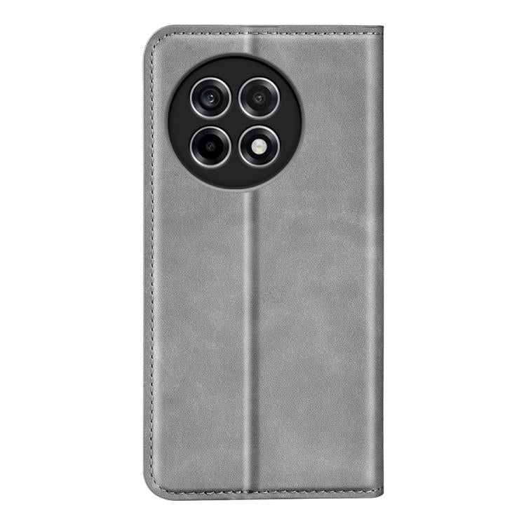 Funda de Cuero con Ventosa Magnética para OnePlus Ace 5 Pro Retro-Skin (Gris)