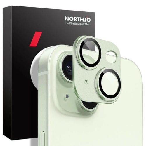 Película de Lente Trasera para iPhone 15/15 Plus Northjo Vidrio Templado Integrada Esmerilada (Verde) - MOVILSTORE