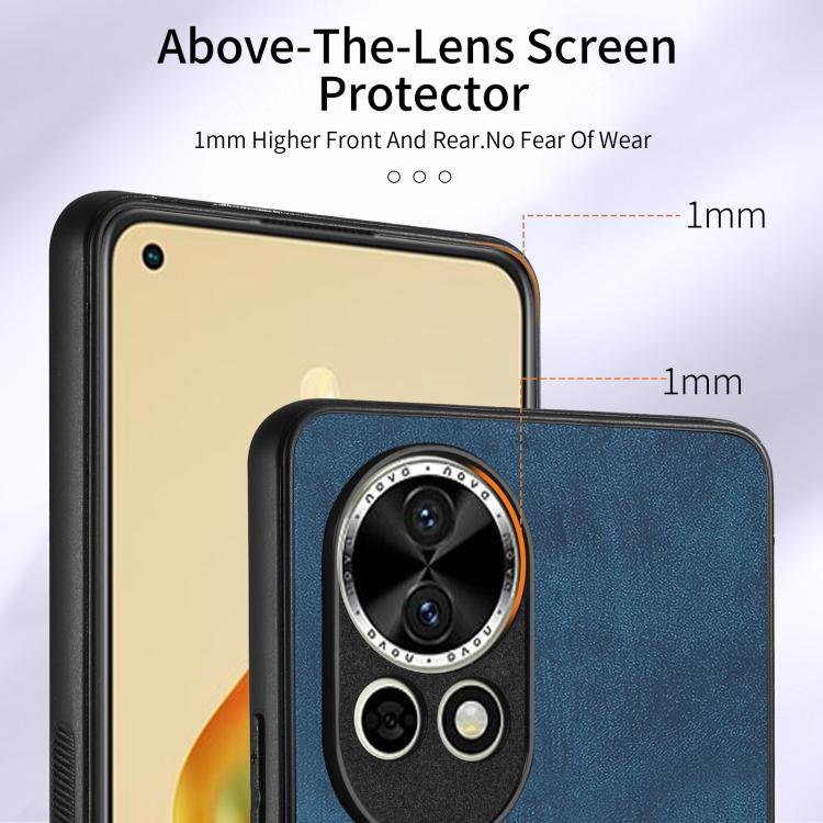 Funda para Teléfono Huawei Nova 13 Pro con Tarjetero y Anillo Tacto de Piel (Azul)