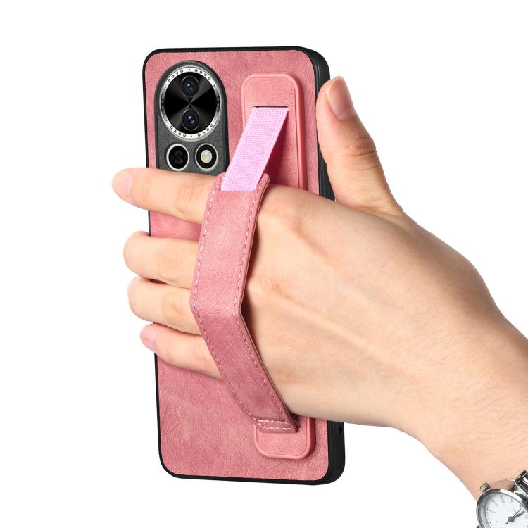 Funda de Cuero con Correa para la Muñeca Huawei Nova 13 (Rosa)