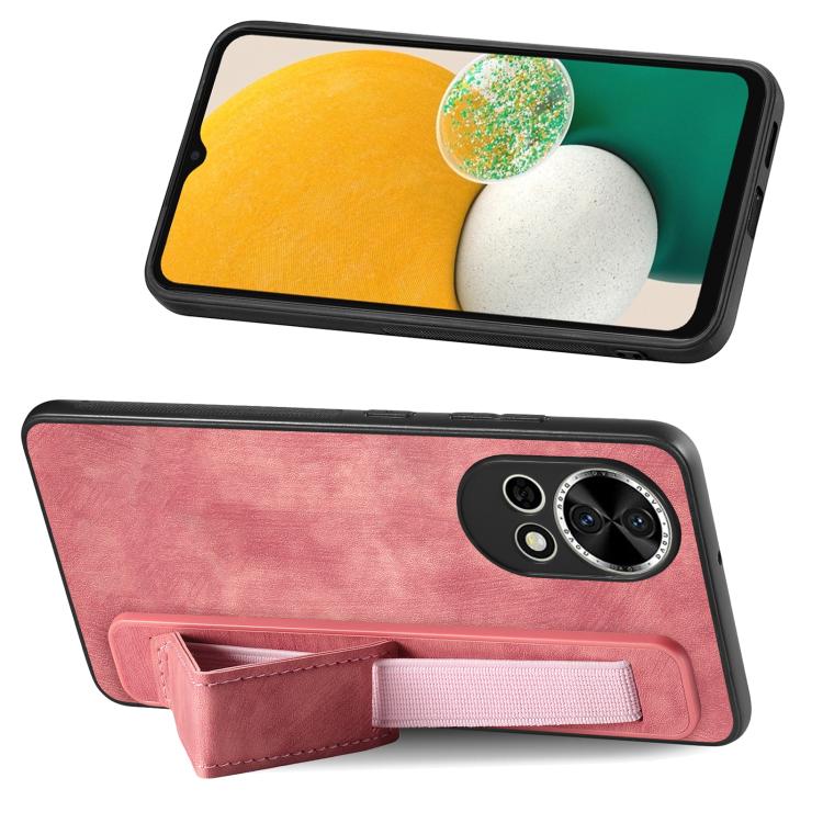 Funda de Cuero con Correa para la Muñeca Huawei Nova 13 (Rosa)