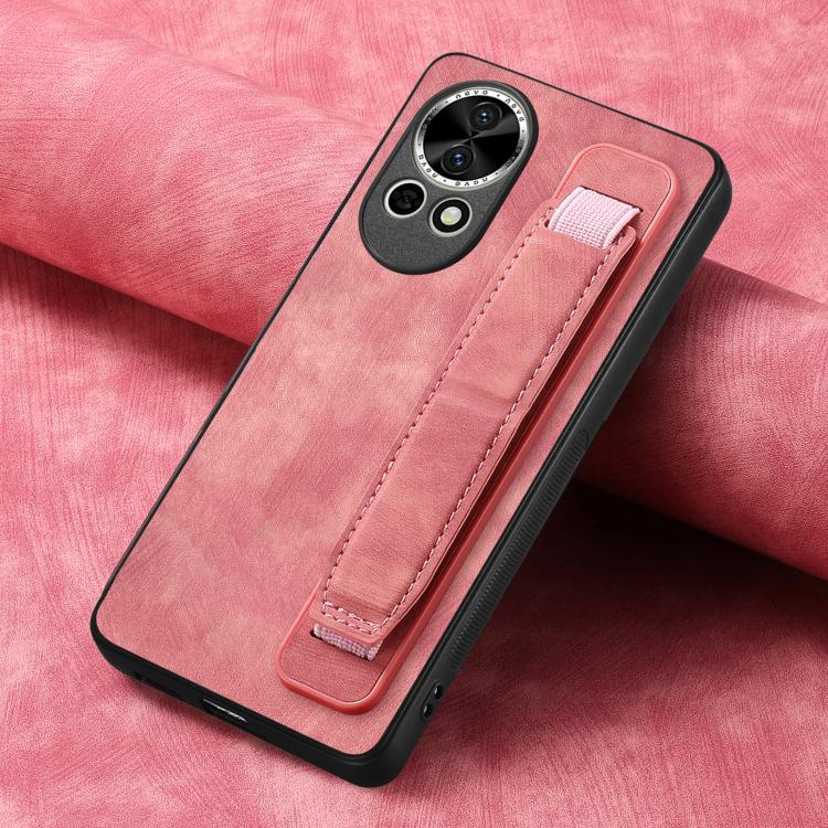 Funda de Cuero con Correa para la Muñeca Huawei Nova 13 (Rosa)