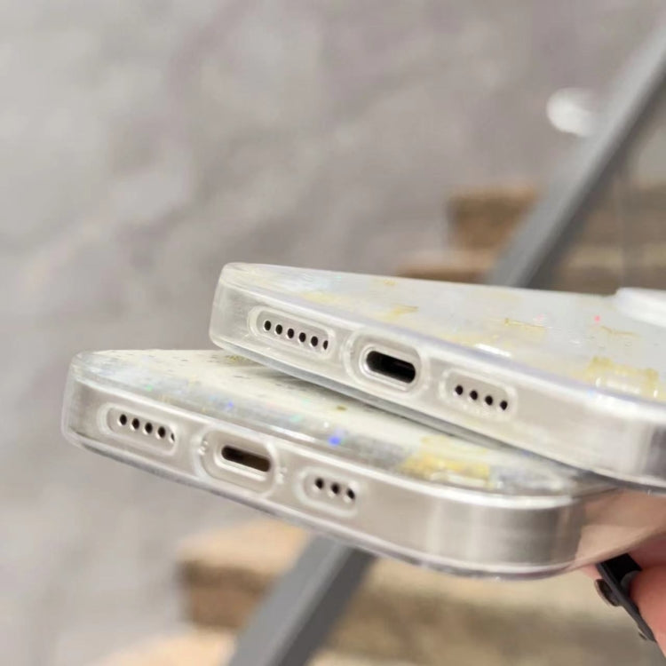Funda de Teléfono TPU Epoxi Purpurina Luna y Estrellas iPhone 16 Plus (Transparente)