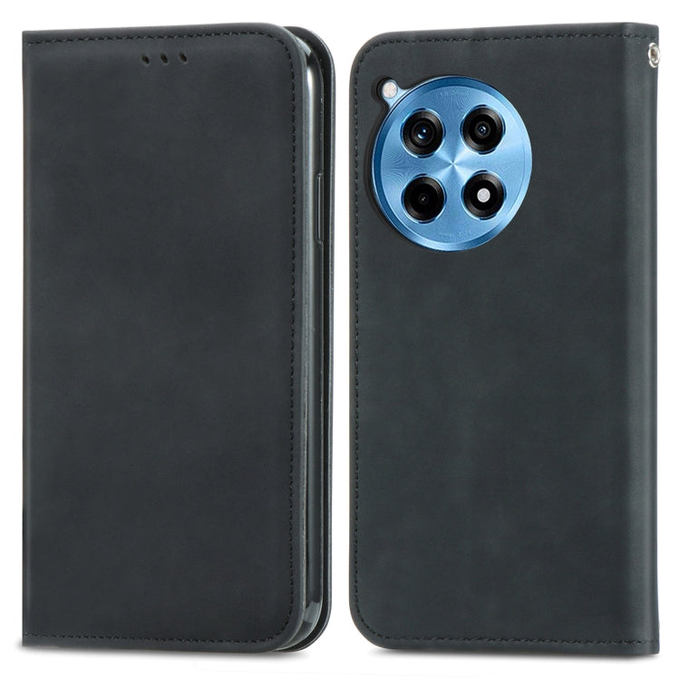 Funda de Cuero con Tapa Magnética para OnePlus Ace 3 Pro (Negra)