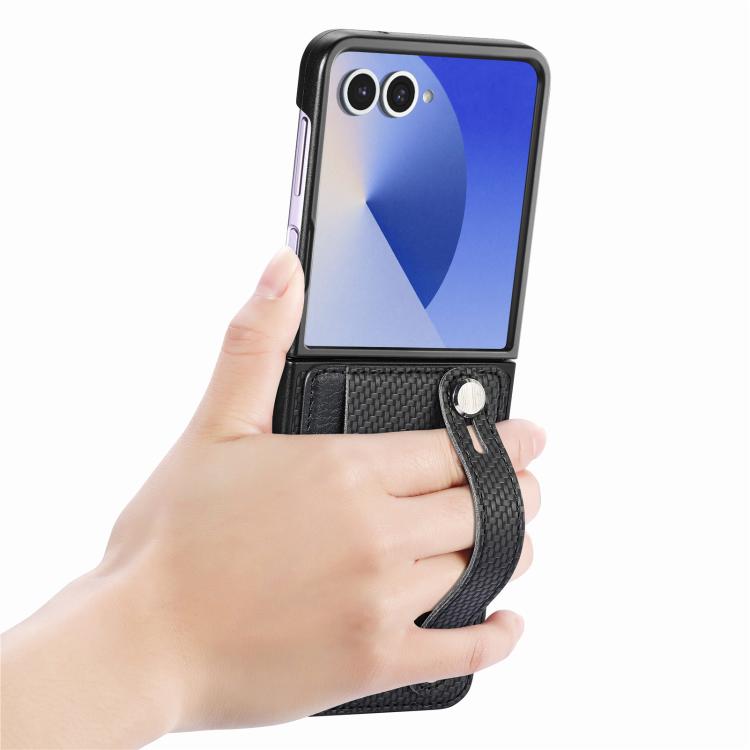 Funda trasera con función atril para Samsung Galaxy Z Flip7 5G, color negro