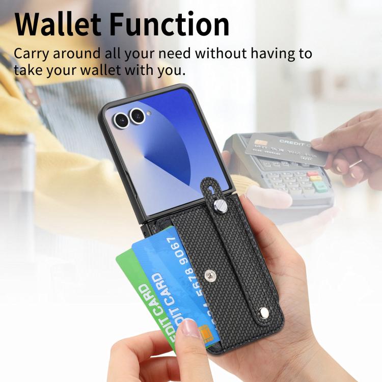Funda trasera con función atril para Samsung Galaxy Z Flip7 5G, color negro