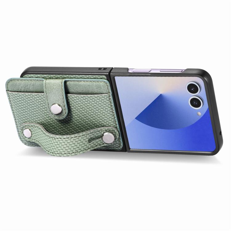 Funda trasera con función atril para Samsung Galaxy Z Flip7 5G, color verde