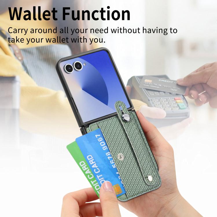 Funda trasera con función atril para Samsung Galaxy Z Flip7 5G, color verde