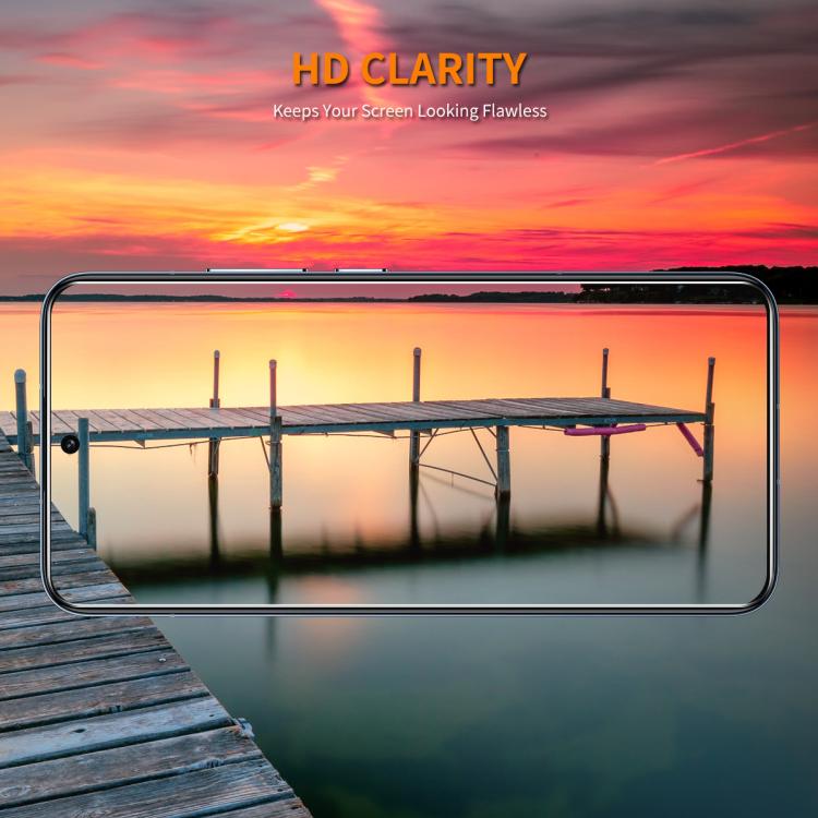 2 películas de vidrio templado ENKAY 9H con borde de arco grande de aluminio y silicio para Samsung Galaxy M56