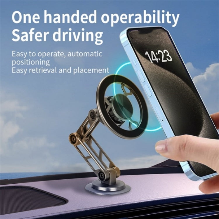 Soporte Magnético para Teléfono Móvil G188, Ajustable, de Aleación de Aluminio, para Salpicadero de Coche (Plateado)