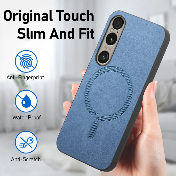 Funda Trasera Magnética de PU para Sony Xperia 10 Vi Retro Magsafe (Negra)