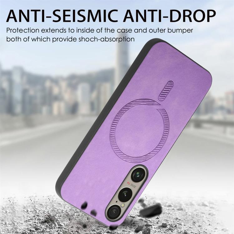 Funda Trasera Magnética de PU para Sony Xperia 10 Vi Retro Magsafe (Negra)
