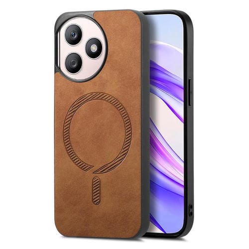 Funda Trasera Magnética de PU para Honor X50I+ (Marrón)