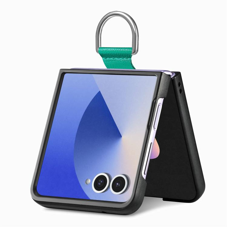 Funda de cuero con textura de lichi para Samsung Galaxy Z Flip7 5G (verde)