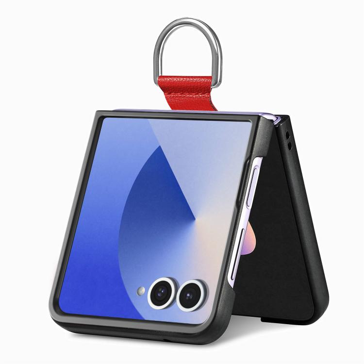 Funda de cuero con textura de lichi para Samsung Galaxy Z Flip7 5G (roja)