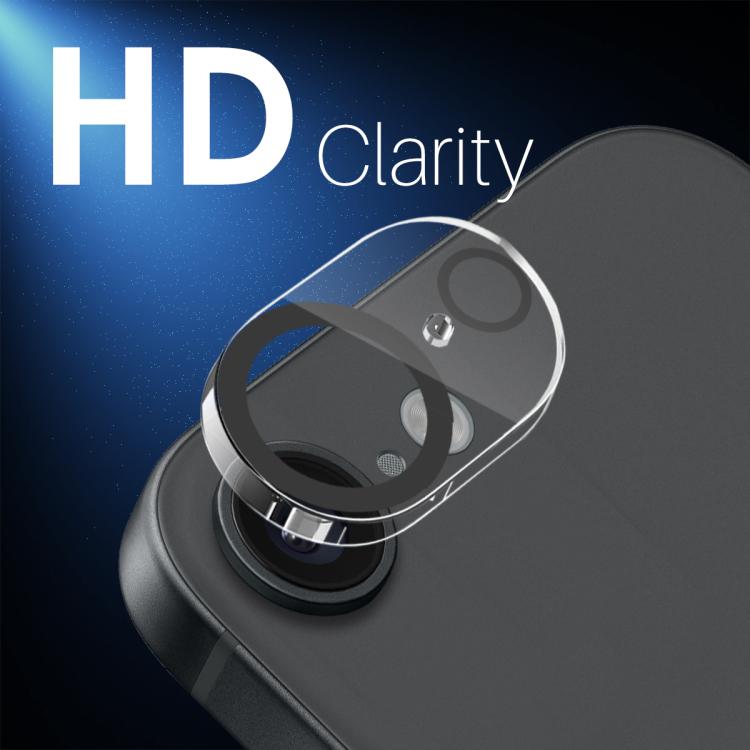 Protector de Lente de Cámara Northjo iPhone 16E Película Vidrio Templado Fotografía Nocturna 3D (Negro)