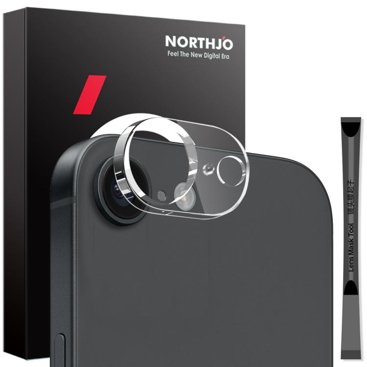 Protector de Lente de Cámara Northjo iPhone 16E Película de Vidrio Templado 3D HD (Transparente)
