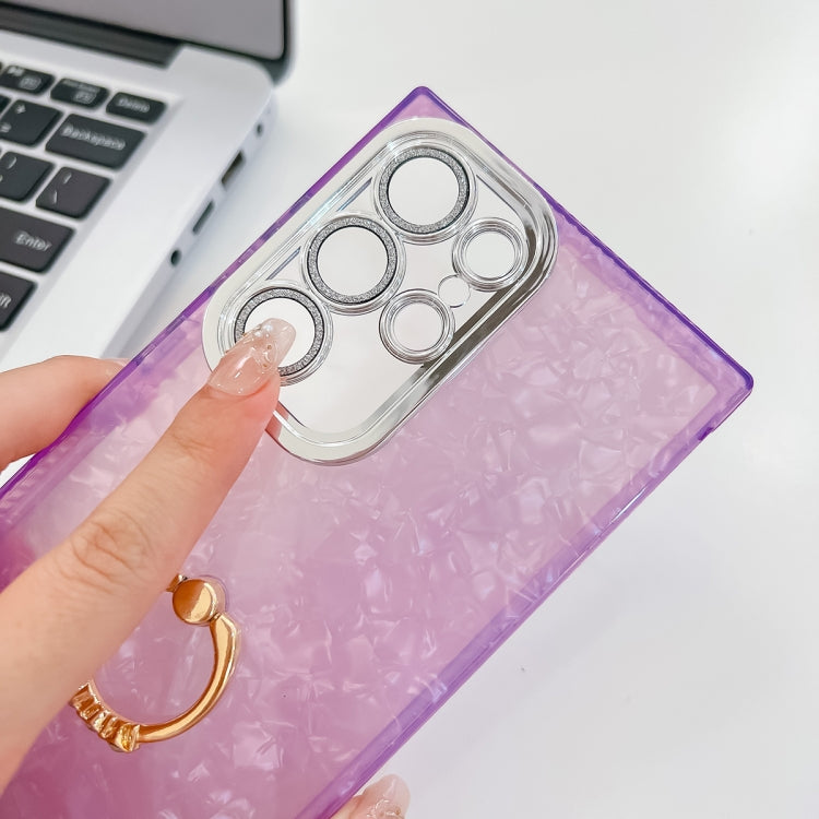 Carcasa TPU Samsung Galaxy A36 5G con Soporte de Anillo y Película para Lente (Morado)