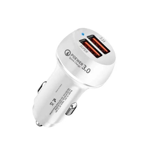 Cargador De Coche Totalmente Compatible Con Usb Qc3.0 De 45 W, 30 W Y Usb 2.0 (Blanco)