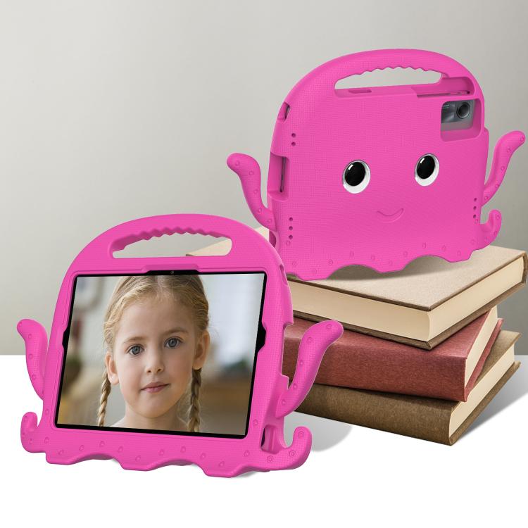 Funda híbrida de EVA para Xiaomi Redmi Pad 2/SE 11 2025, estilo pulpo, a prueba de golpes, con correa (rosa y rojo)