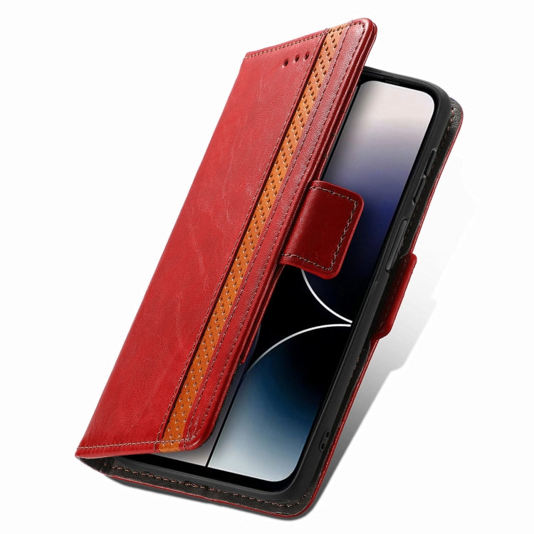 Funda de Cuero con Hebilla Magnética Doble para Teléfono Oukitel C53 (Rojo)
