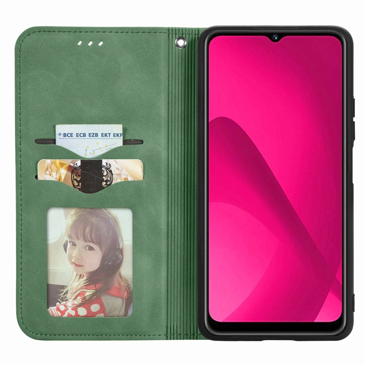Funda de Cuero con Tapa Magnética para Oukitel C53 (Verde) Tacto Retro