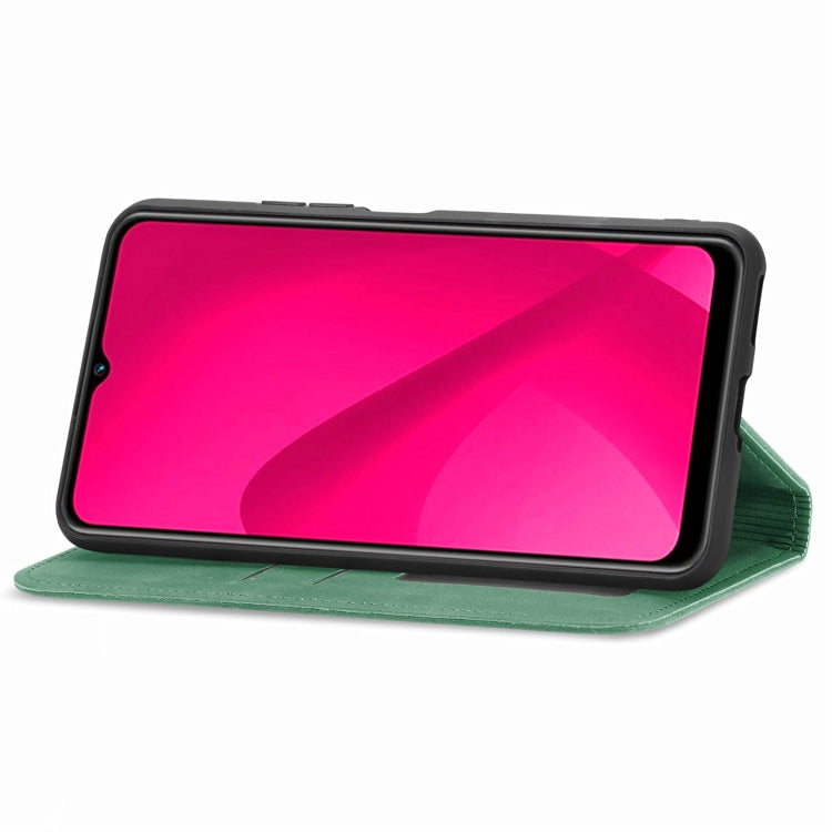 Funda de Cuero con Tapa Magnética para Oukitel C53 (Verde) Tacto Retro