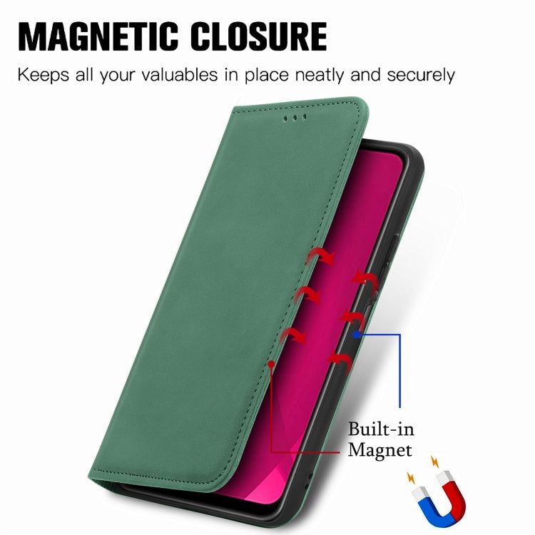 Funda de Cuero con Tapa Magnética para Oukitel C53 (Verde) Tacto Retro