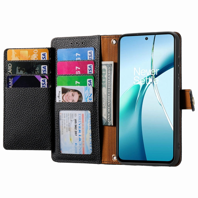 Funda de Cuero con Cordón y Cremallera Love para Teléfono TCL 50 5G (Negra)