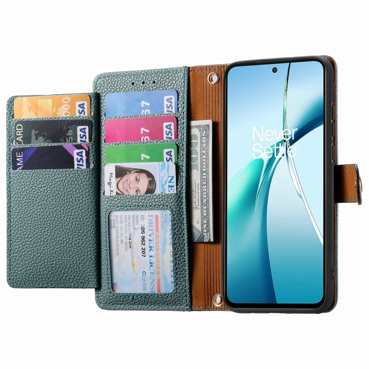 Funda de Cuero con Cordón y Cremallera Love para Teléfono TCL 50 5G (Verde)