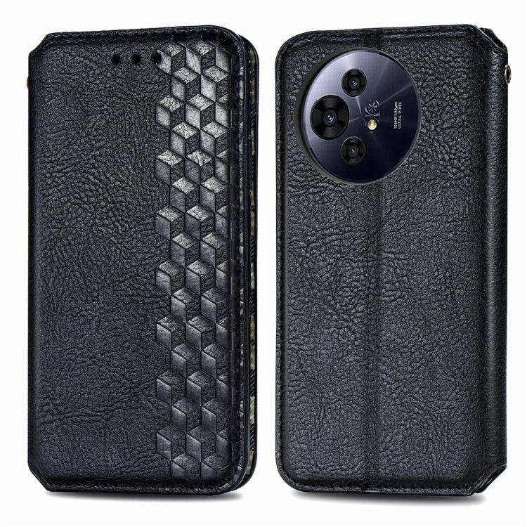 Funda de Cuero Magnética Nxtpaper para TCL 50 Pro con Diseño de Cuadrícula Cúbica (Negra)