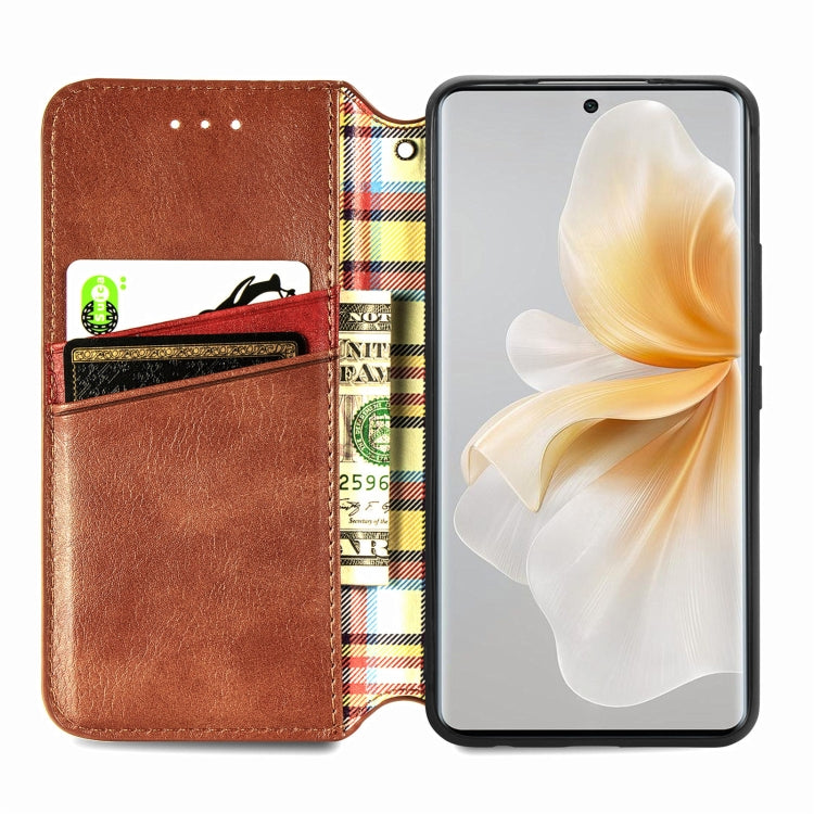 Funda de Cuero Magnética Prensada Nxtpaper para TCL 50 Pro (Marrón)