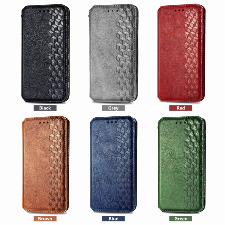 Funda de Cuero Magnética con Rejilla Cúbica para TCL 50 5G (Negra)