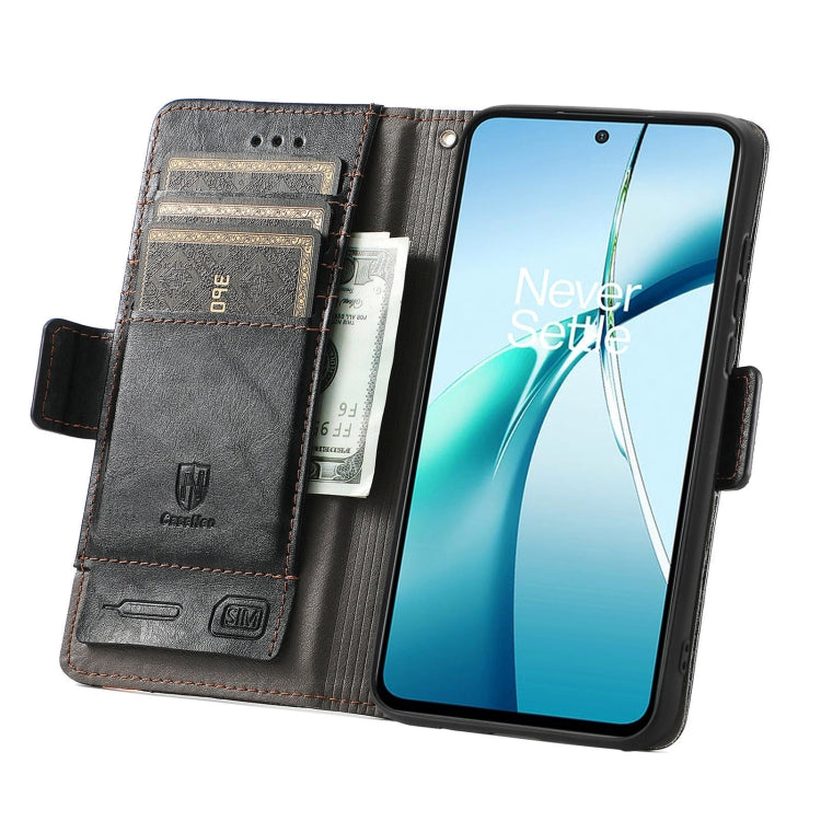 Funda de Cuero Caseneo Splicing con Hebilla Magnética Doble para TCL 50 5G (Negra)