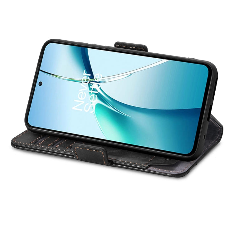 Funda de Cuero Caseneo Splicing con Hebilla Magnética Doble para TCL 50 5G (Negra)