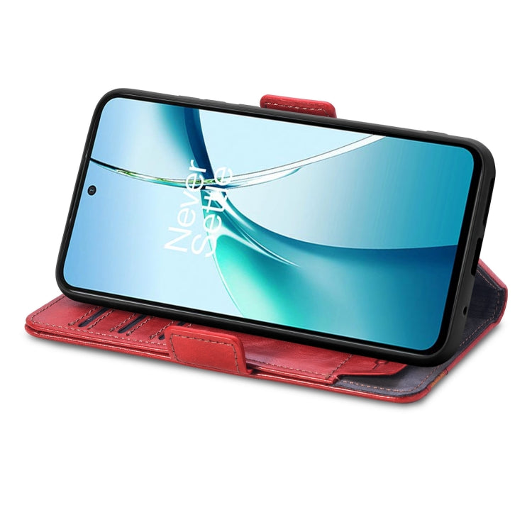 Funda de Cuero con Hebilla Magnética Doble para TCL 50 5G (Rojo)