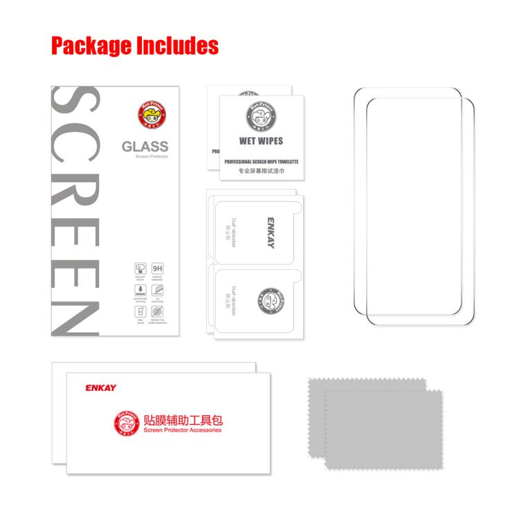 Película de vidrio templado ENKAY de 0,18 mm de alto, de aluminio y silicio, compatible con desbloqueo ultrasónico de huellas dactilares para Xiaomi 15T Pro.